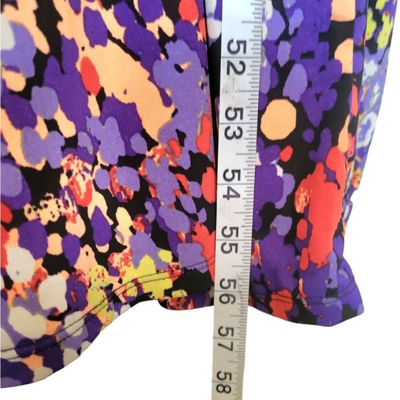 ELLE Maxi Dress Purple Red Yellow Small Lace Abstract Long Sleeveless Geometric - Picture 9 of 9